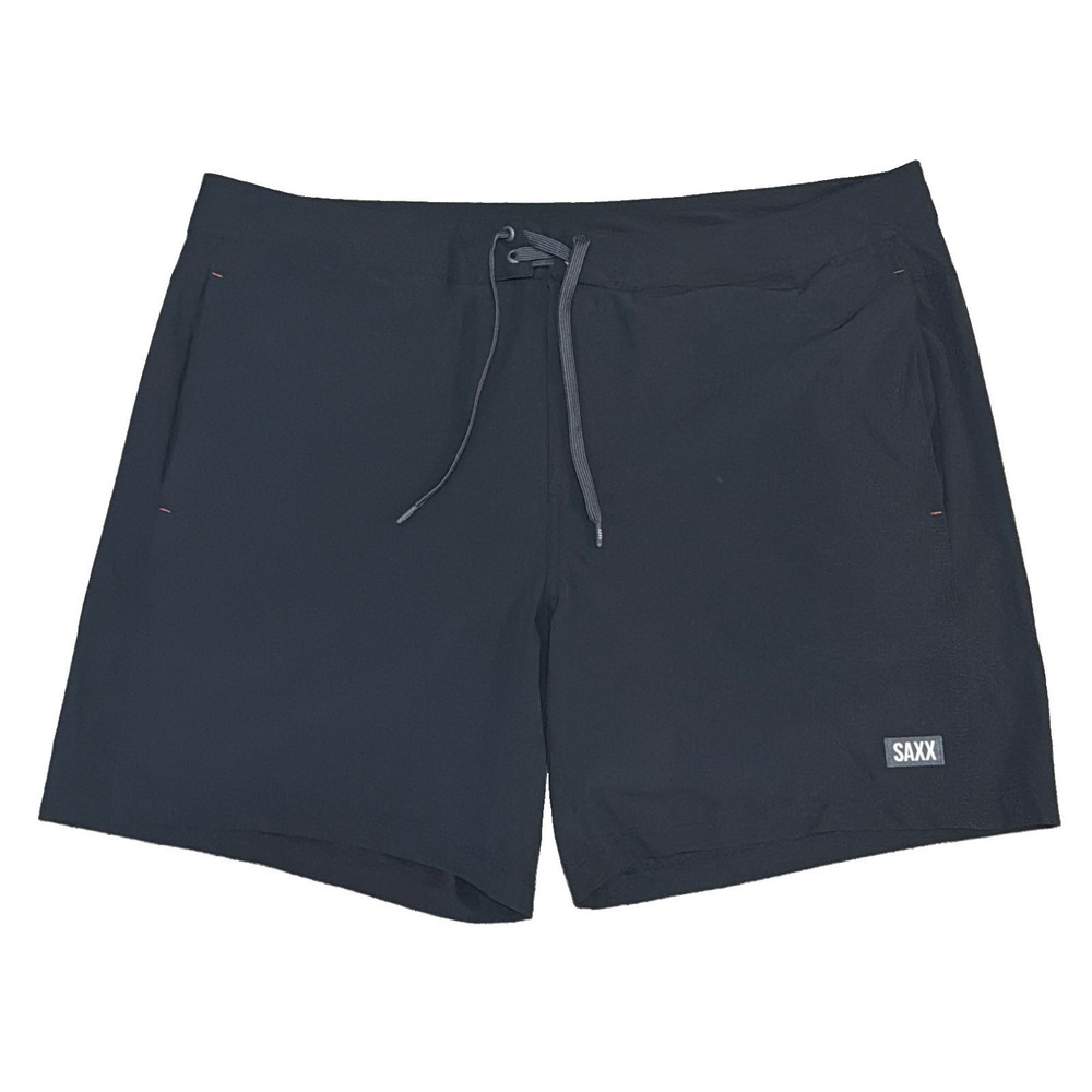 Saxx Shorts Mens 38x7 Black Betawave 2N1 Lined Board Shorts W/Ballpark Pouch
